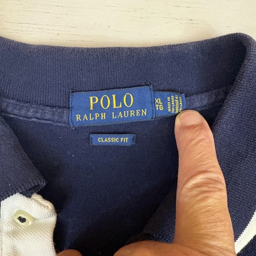 Polo Ralph Lauren Crest Rugby Polo Shirt Big Pony Colorblock Mens XL